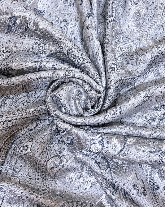 Handwoven pure silk shawl - BLACK DIAMOND