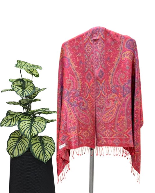 Handwoven pure silk shawl - RED