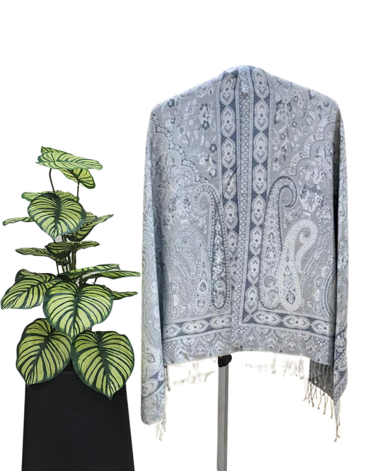 Handwoven pure silk shawl - BLACK DIAMOND