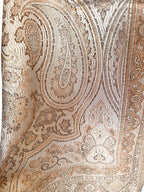 Noori Couture handwoven coffee brown pure mulberry silk shawl featuring an intricate paisley pattern and soft drape.