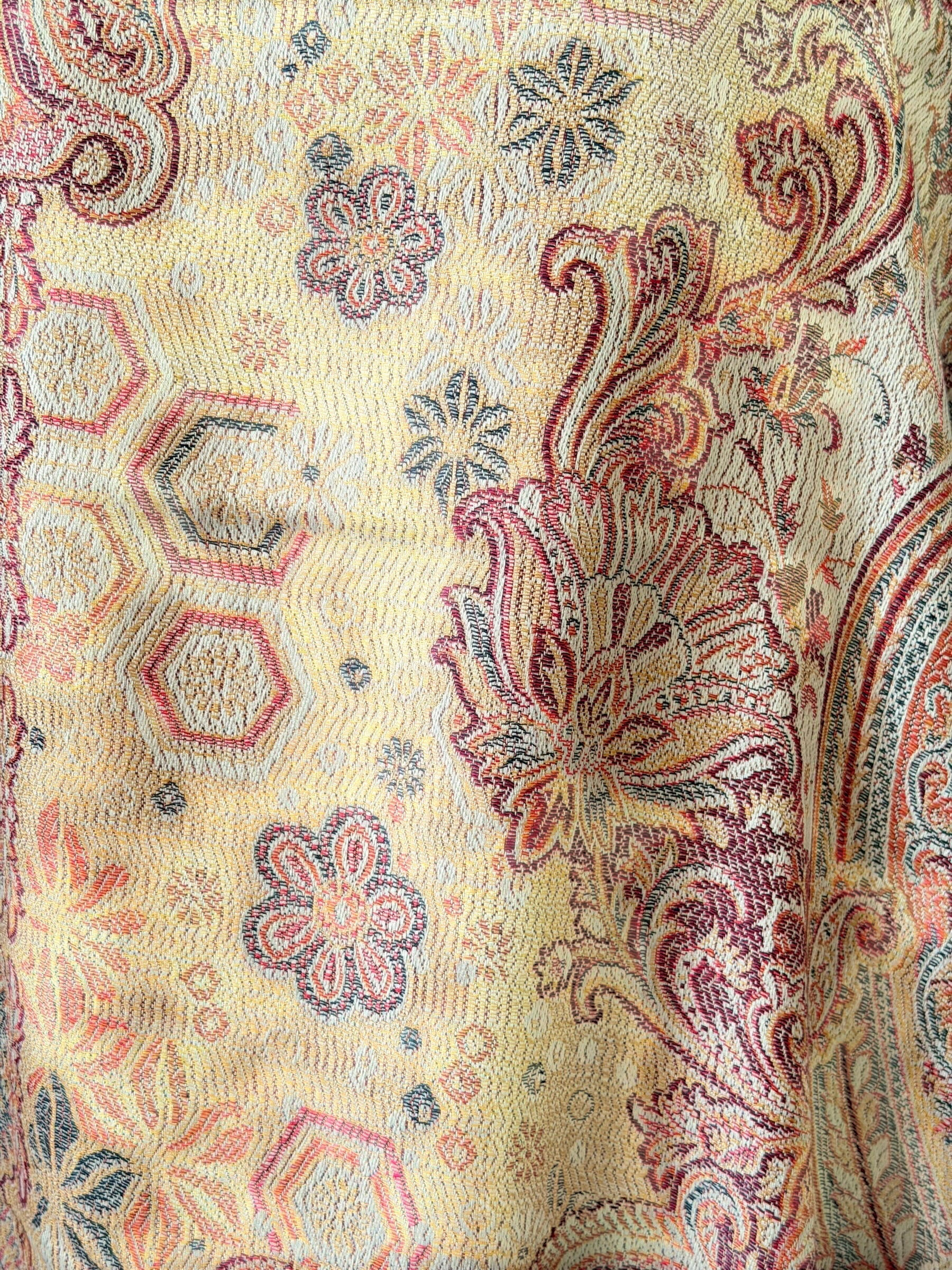 Noori Couture desert brown handwoven pashmina cotton wool shawl with intricate Indo-Persian Jacquard floral patterns.